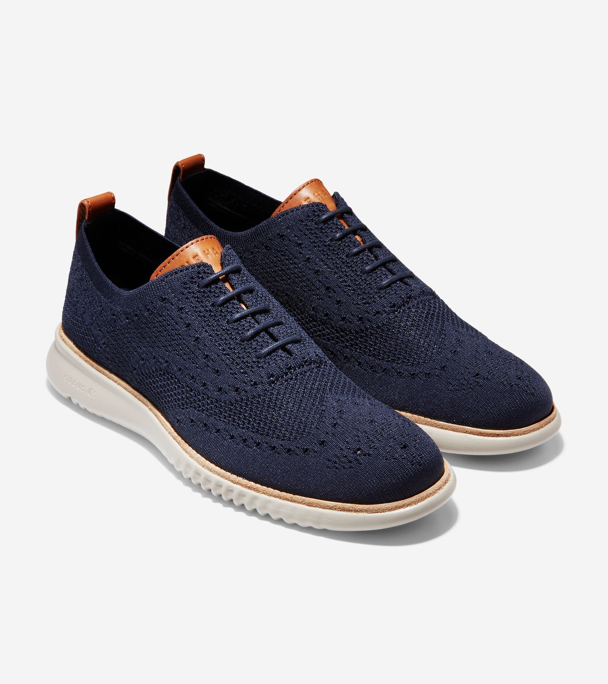 Men's 2.ZERØGRAND Wingtip Oxfords in Blue | Cole Haan